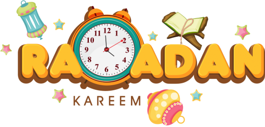 Ramadan Kareem Celebration Clock PNG