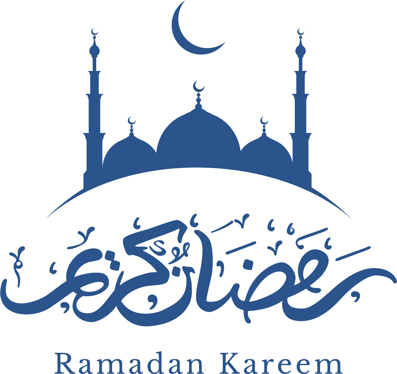 Ramadan Kareem Greeting Blue PNG