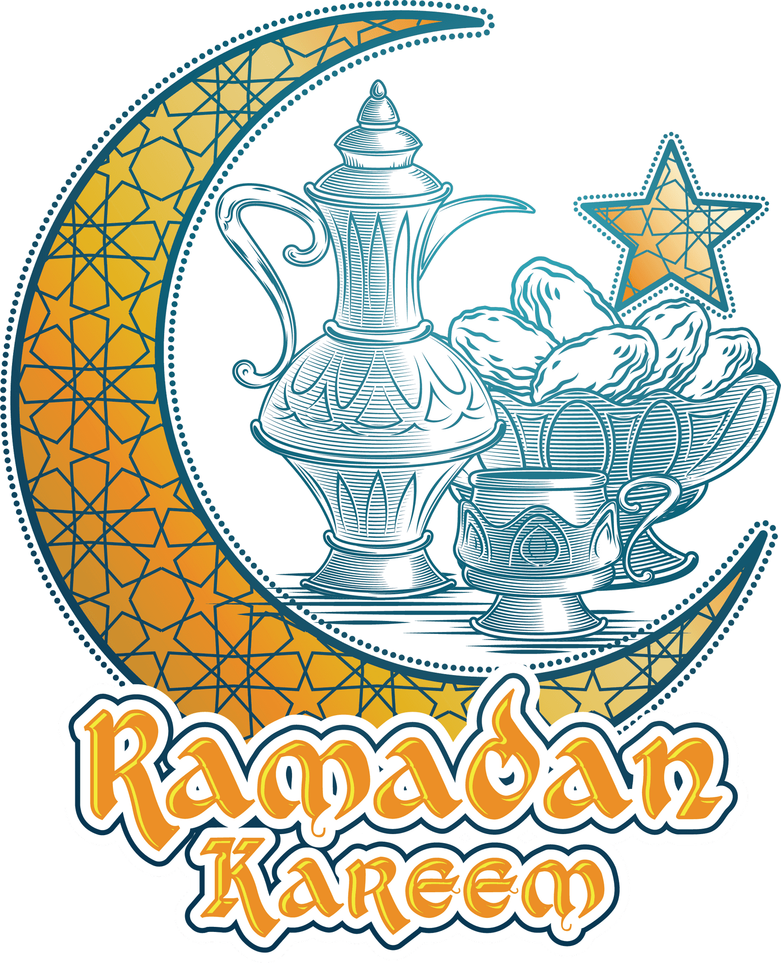 Ramadan Kareem Greeting Design PNG
