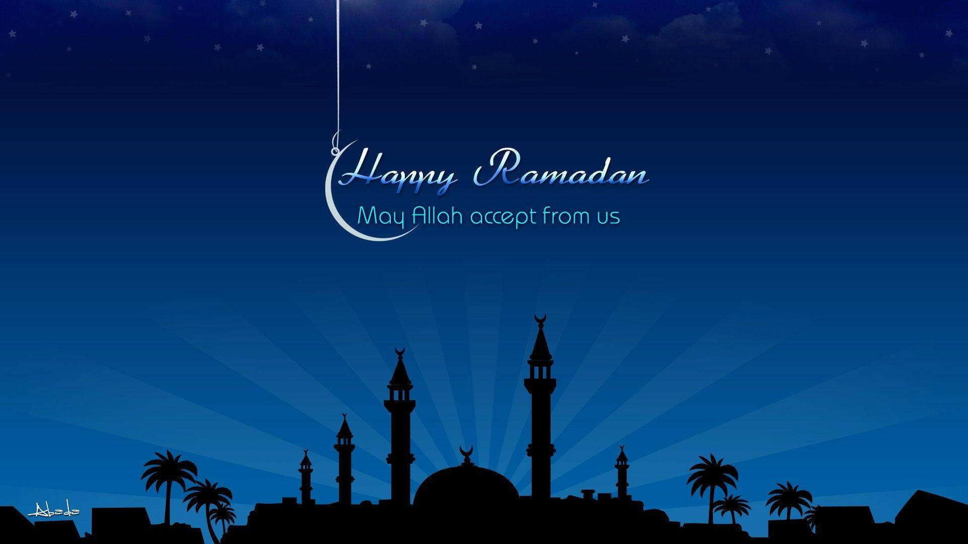 Vectorde Arte De La Mezquita Durante El Ramadán Fondo de pantalla