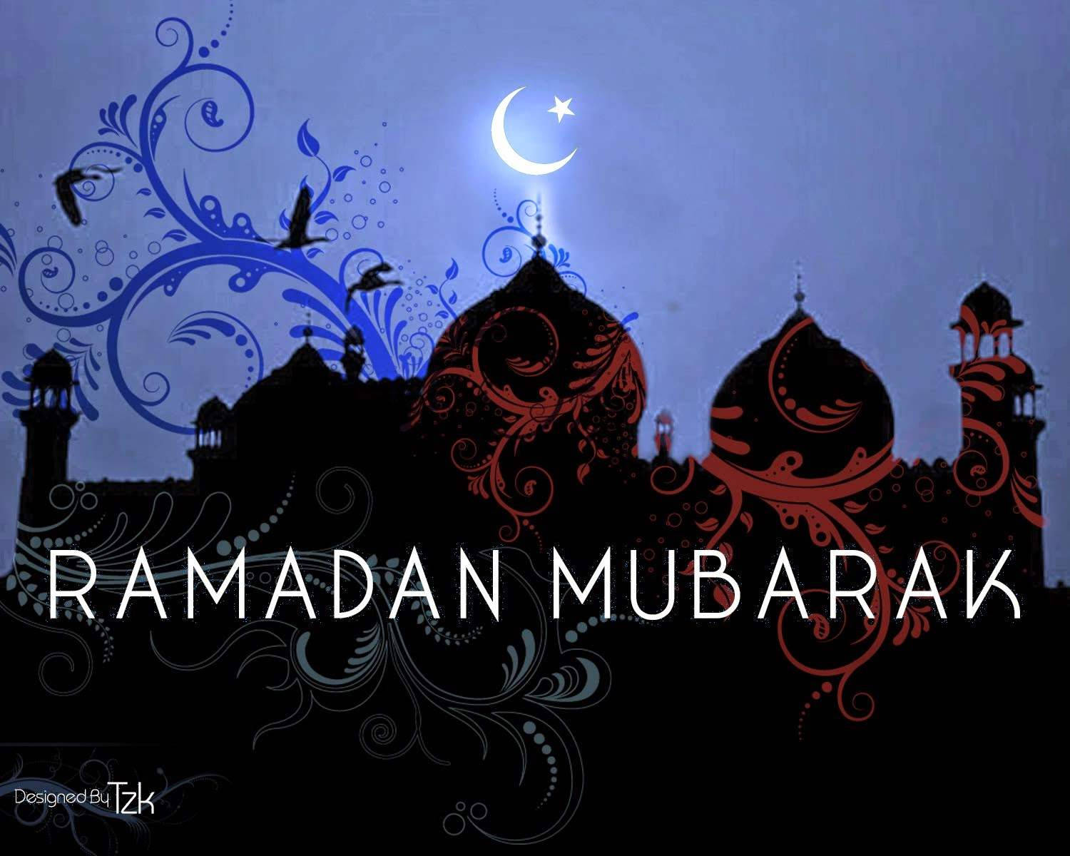 Ramadanmubarak På Natten. Wallpaper