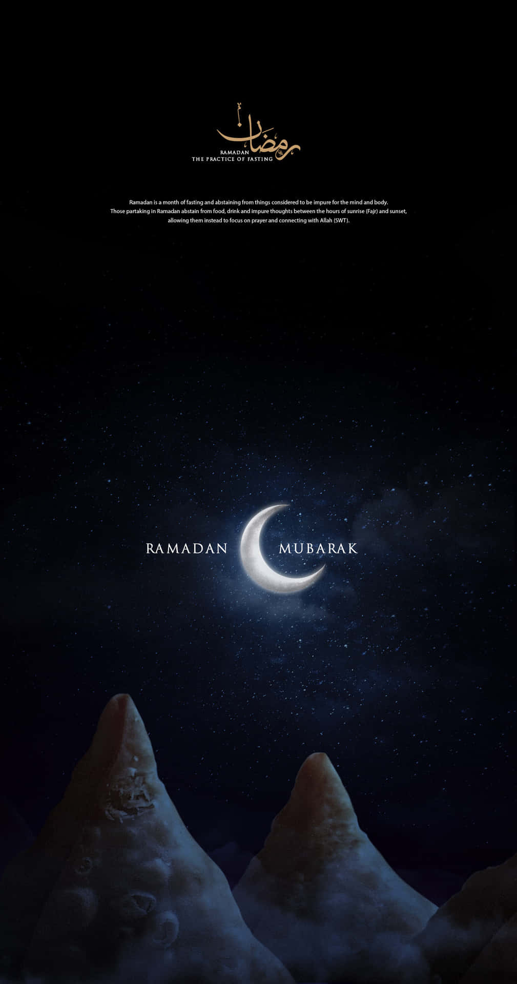 Ramadan Mubarak Crescent Moon Wallpaper