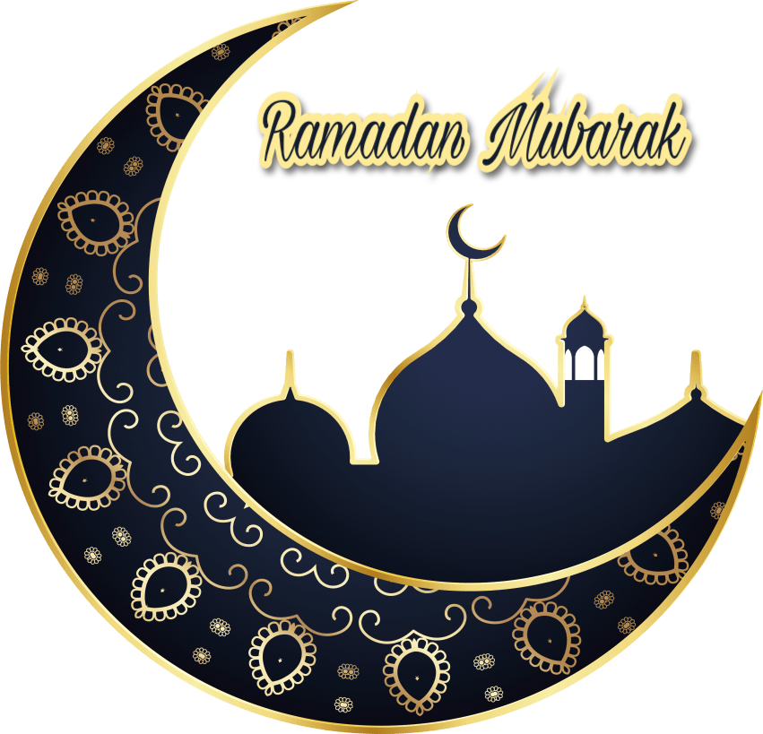 Ramadan Mubarak Crescentand Mosque Graphic PNG