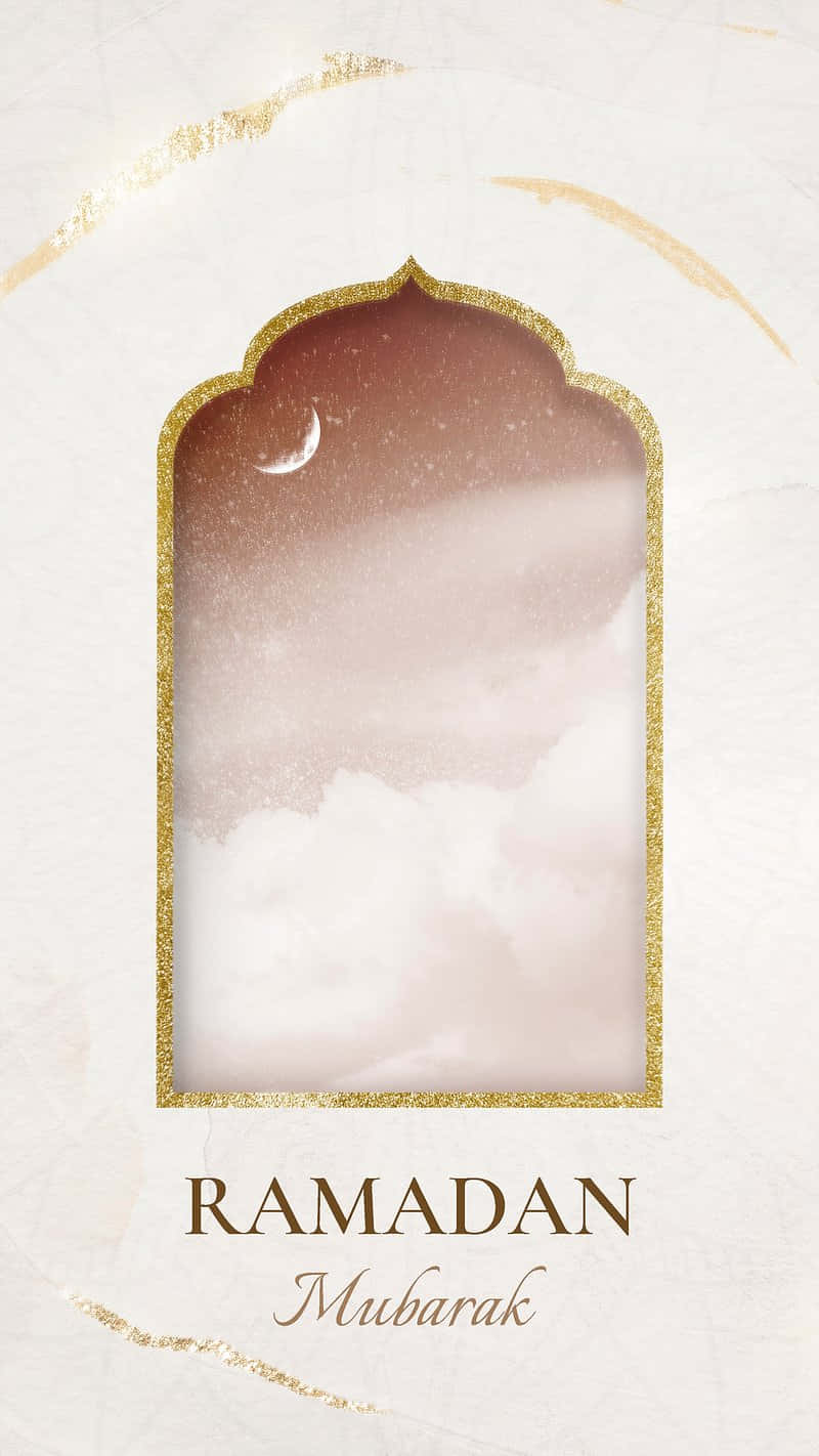 Ramadan Mubarak Golden Arch Design Wallpaper