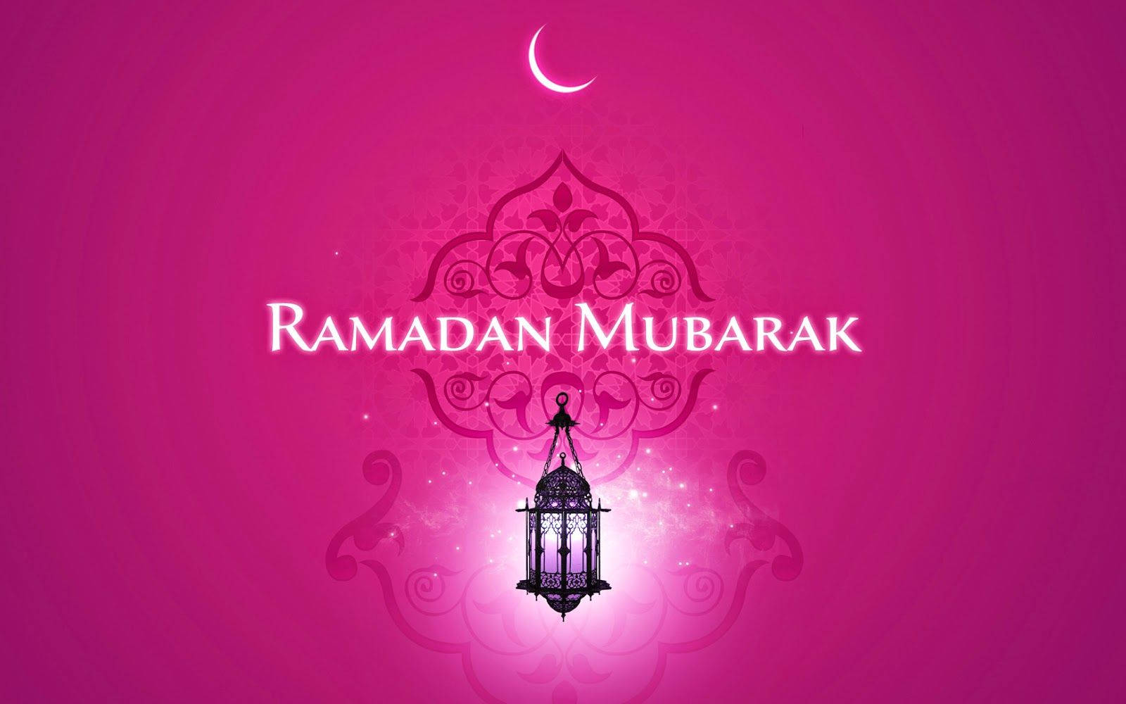 Ramadan Mubarak Lyserøde Hilsner skrivebordsbaggrund Wallpaper