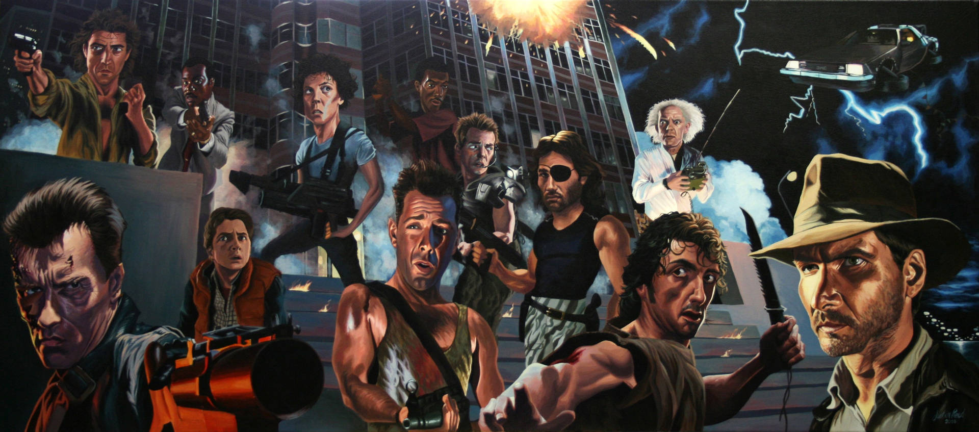 Rambo And Classic Movie Heroes Wallpaper