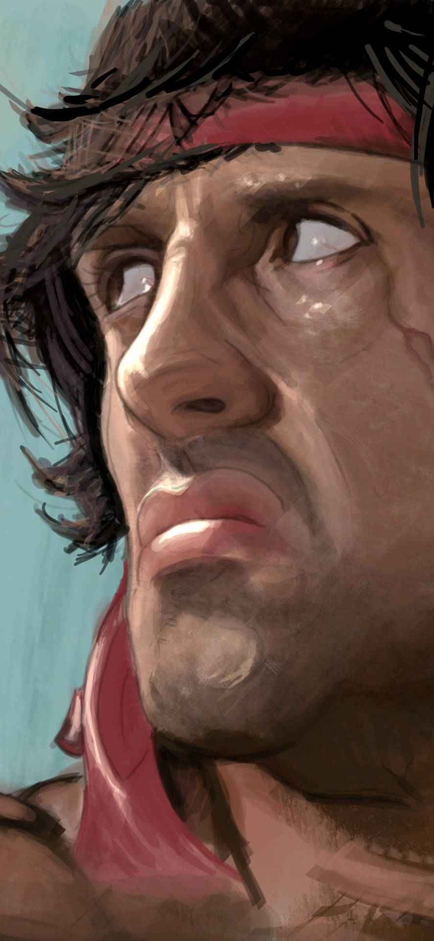 Rambo Closeup Art Wallpaper