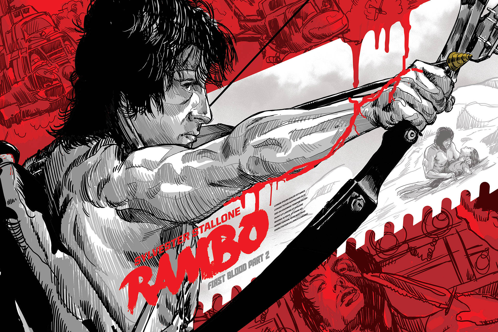 Rambo Comic Style Wallpaper