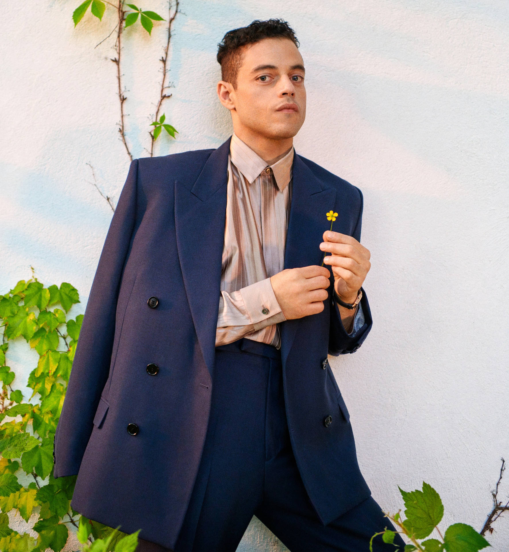 Rami Malek In Nice Blue Suit