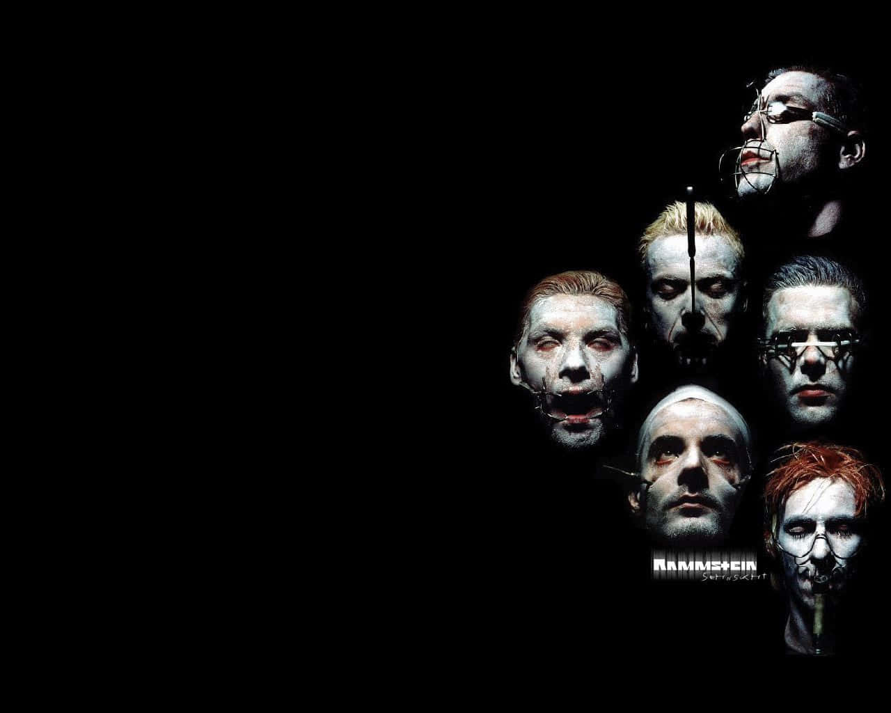 Rammstein Bandleden Gezichten Achtergrond