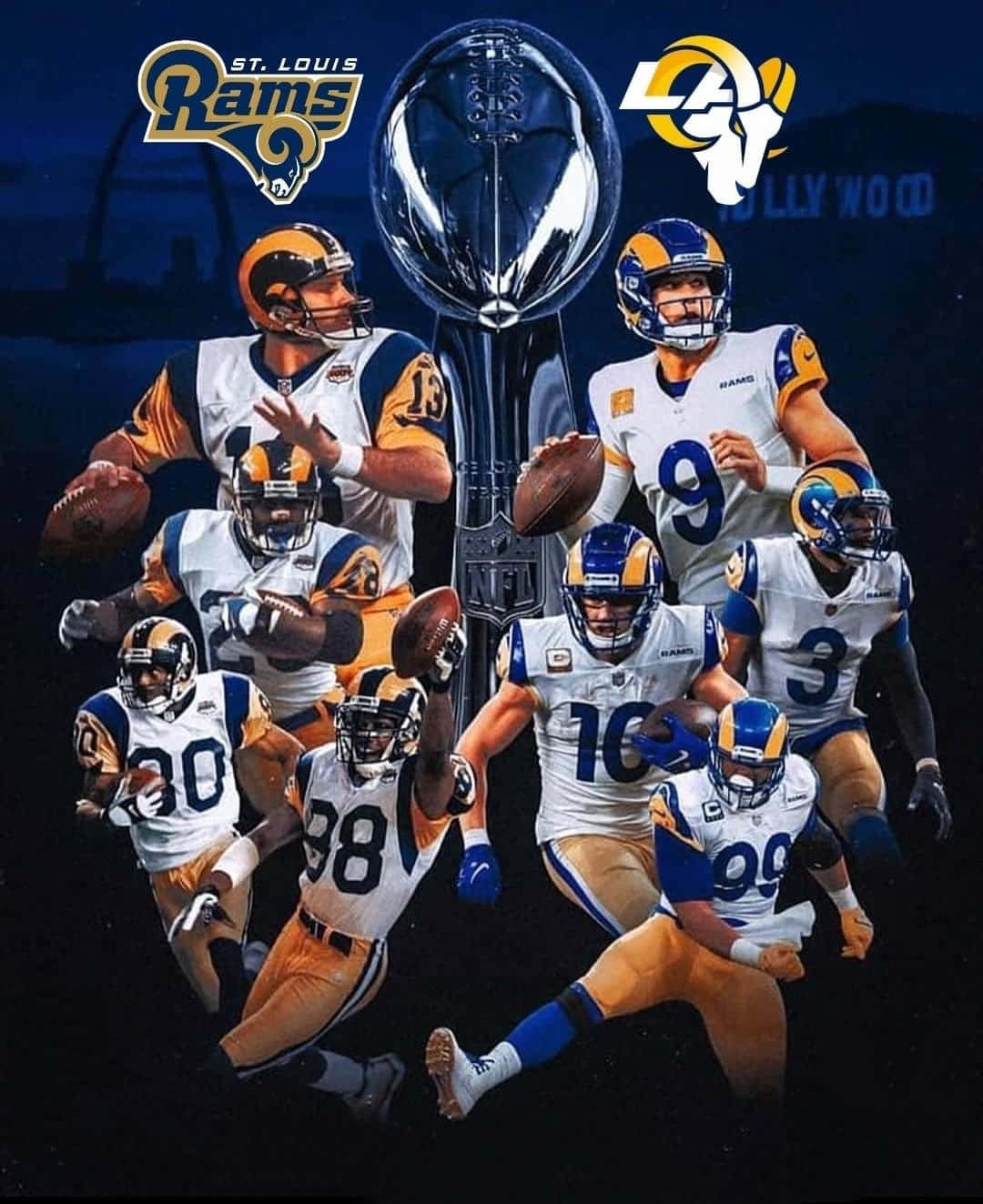 Rams Football Legacy Collage Wallpaper