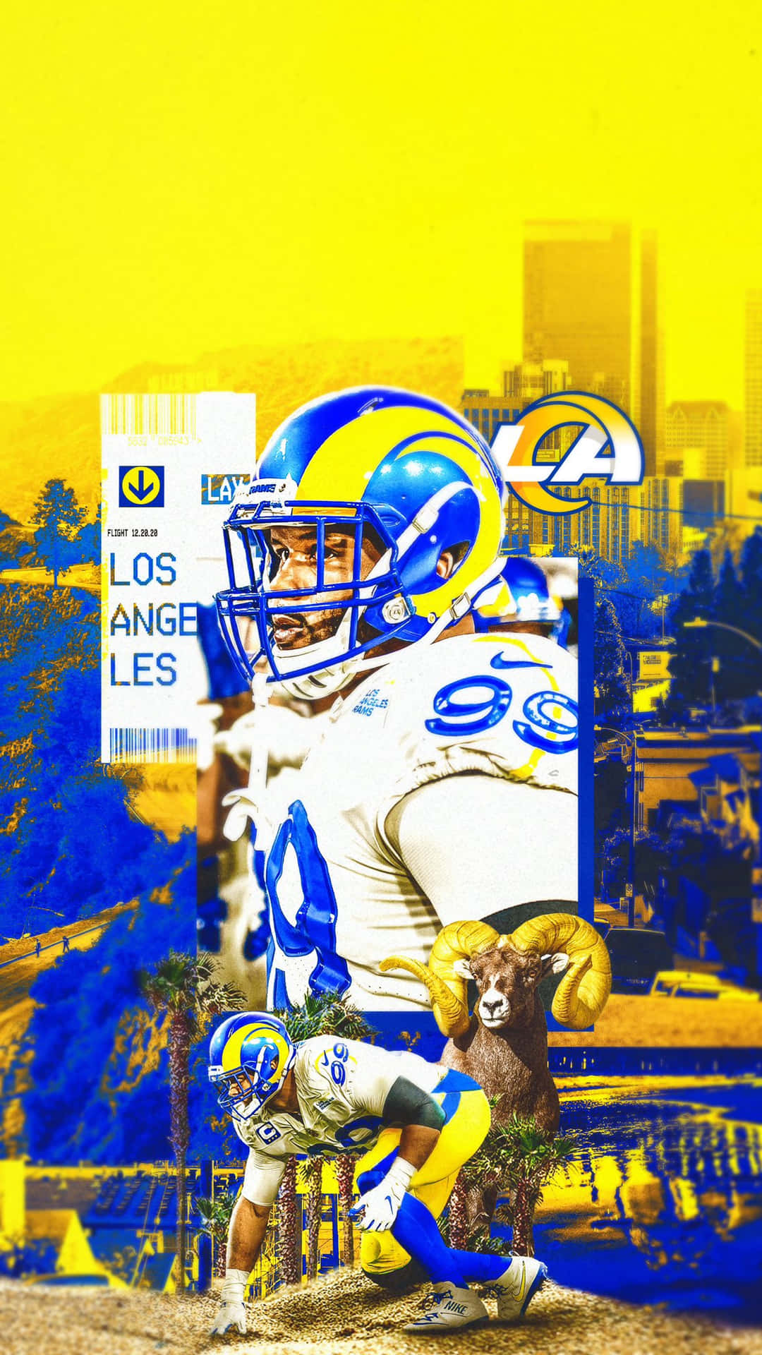 A Photo Of A Rams Player In A City Wallpaper