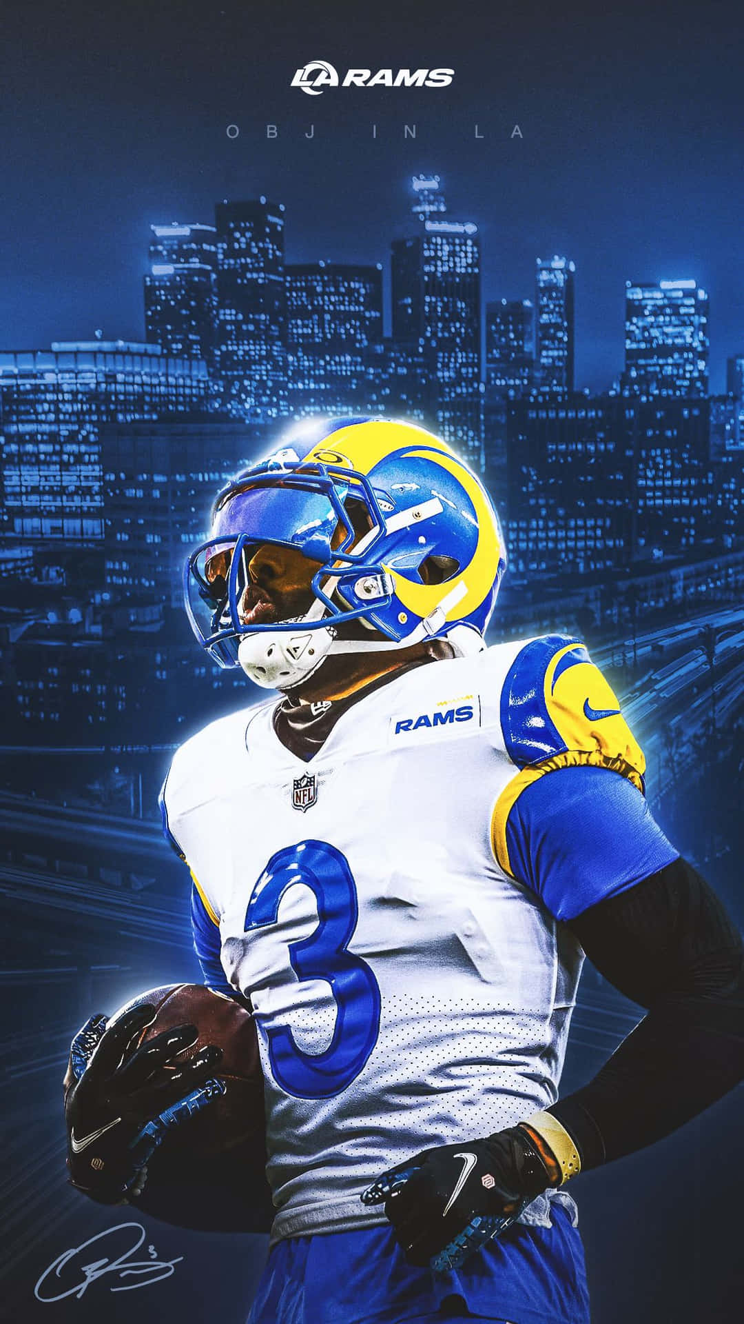 A Rams Player In A Blue Uniform Wallpaper