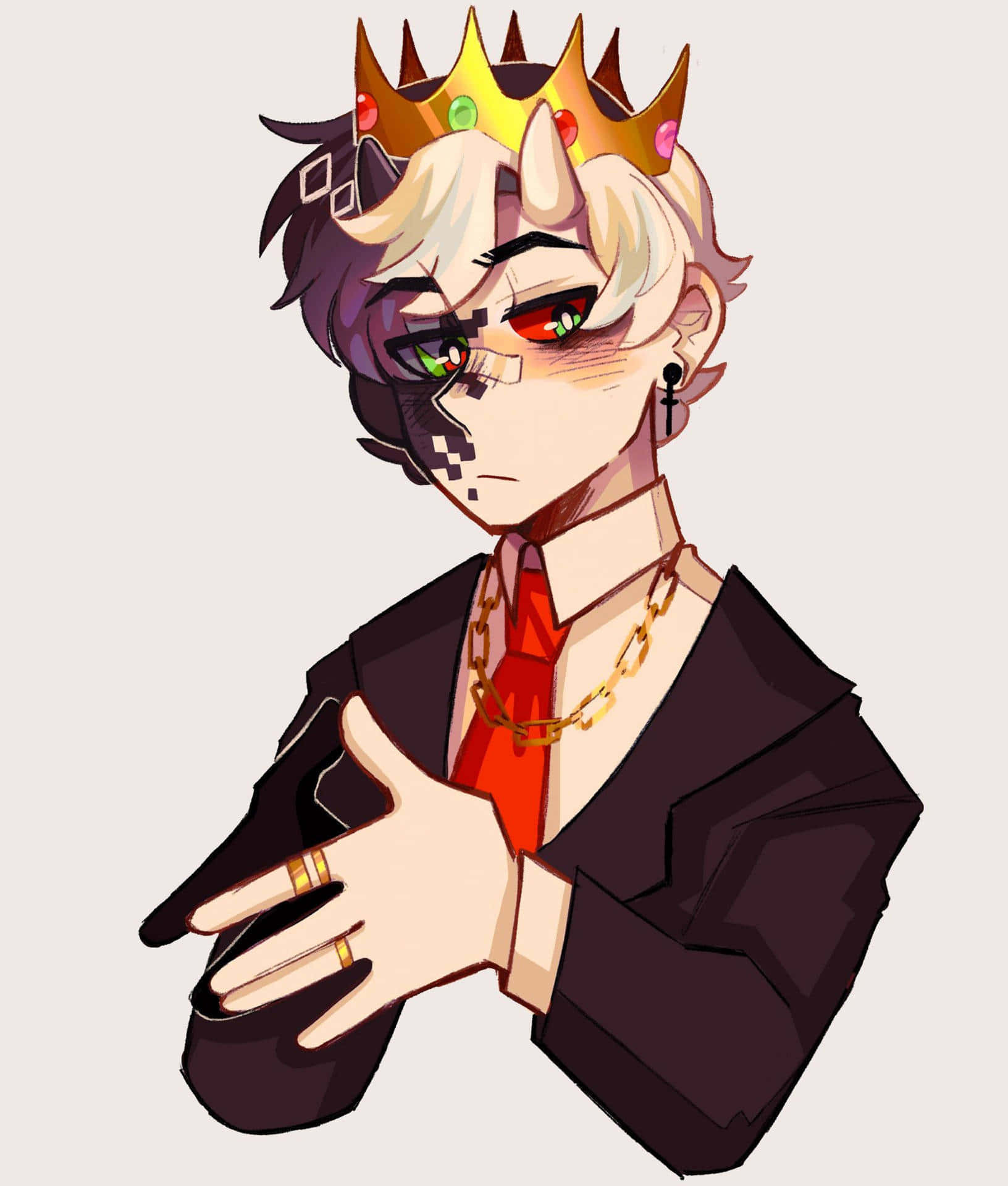 A Cartoon Character Wearing A Crown And Tie