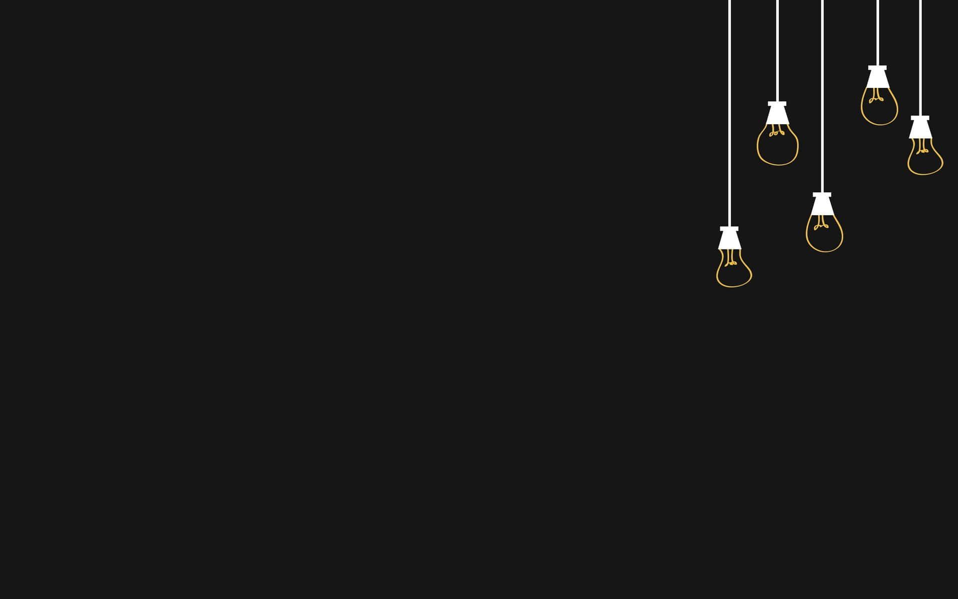 Light Bulbs Hanging On A Black Background