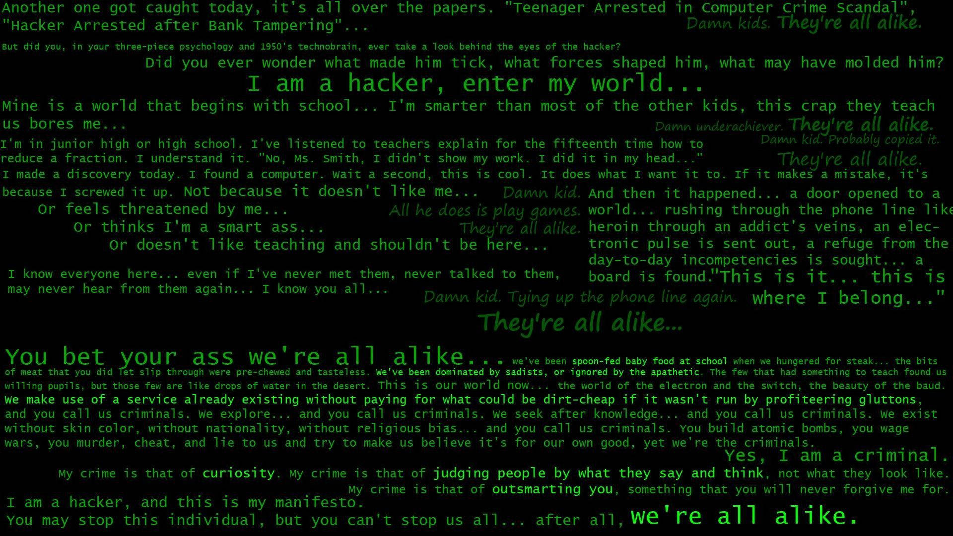 Palabrasaleatorias De Hacker En Alta Definición Fondo de pantalla