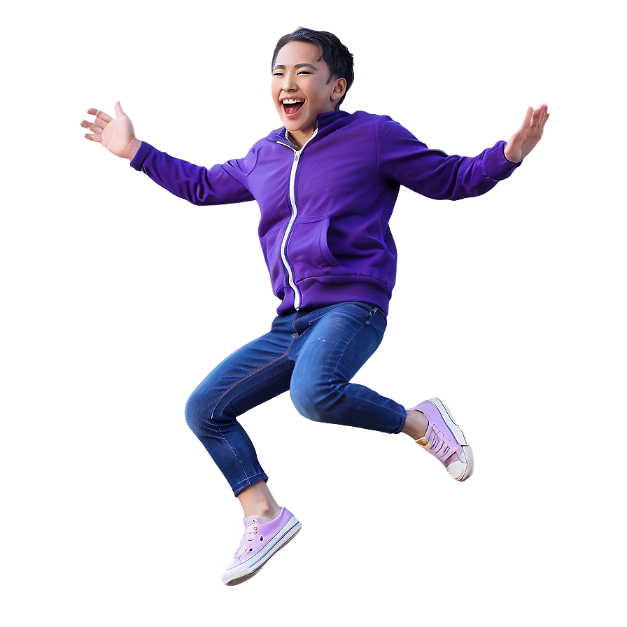 Random Person Jumping Joyfully Png 06252024 PNG