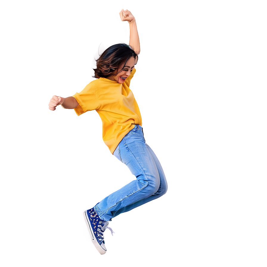 Random Person Jumping Joyfully Png Mdf PNG