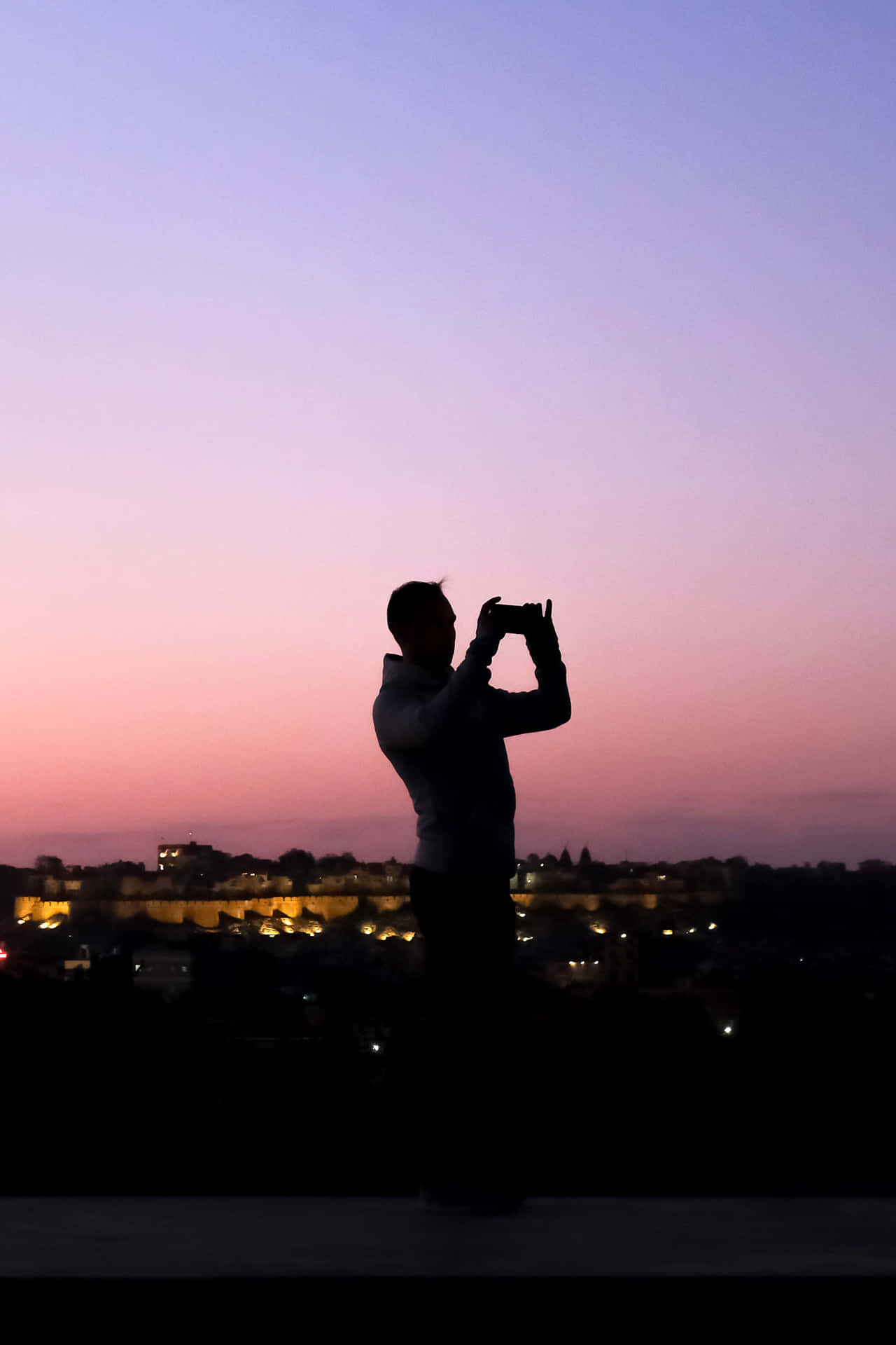 Random Person Photographing Lovely Sunset Wallpaper
