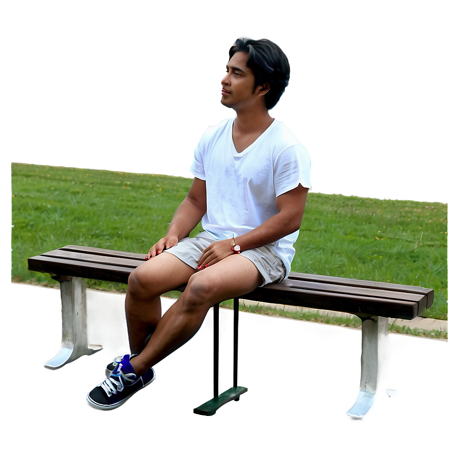 Random Person Sitting On Bench Png 06252024 PNG