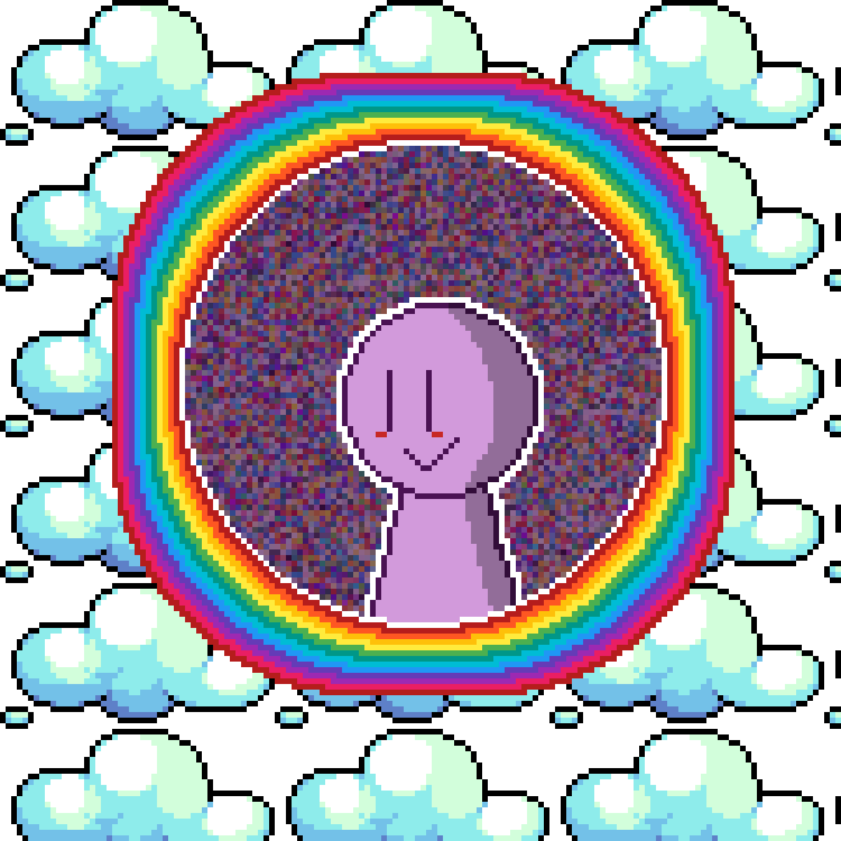 Random PFP Rainbow With Clouds Wallpaper