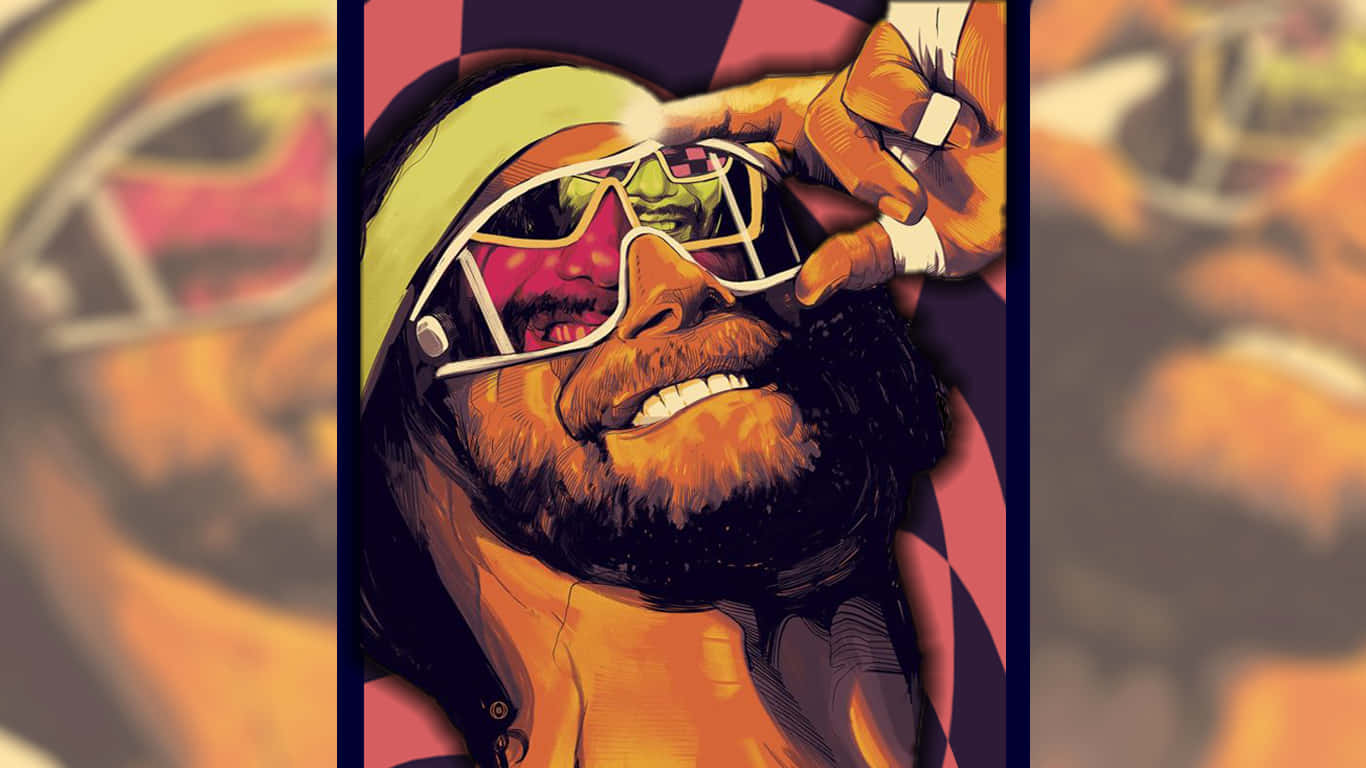 Randy Savage Wrestler Vector Art Background