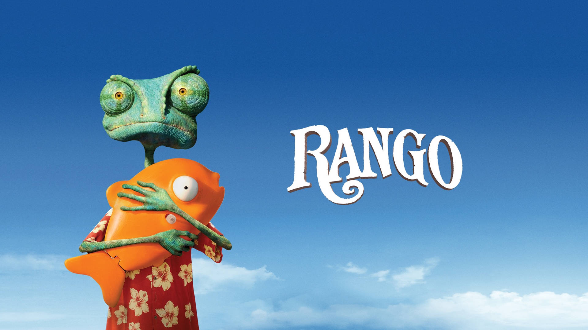 "Animated Chameleon Hero - Rango Movie Poster" Wallpaper