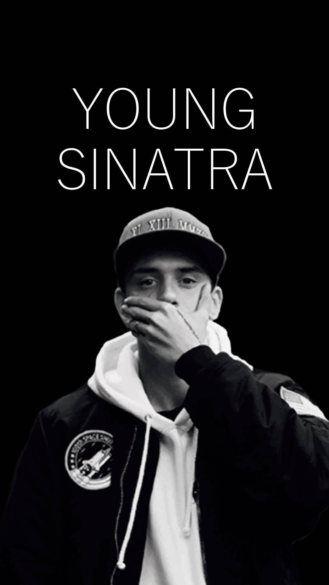 Young Sinatra - A Black And White Poster Wallpaper
