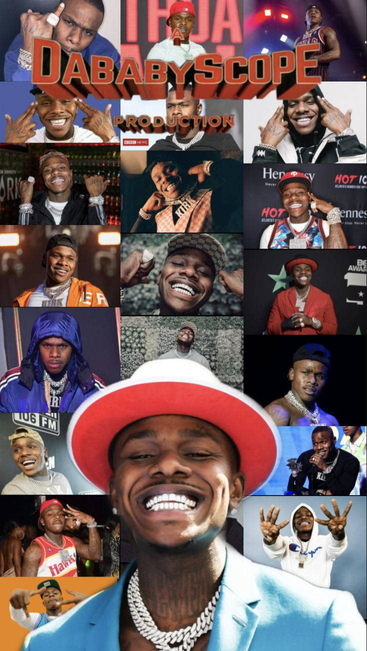 Rap Æstetisk DaBaby Collage Hip-hop Wallpaper