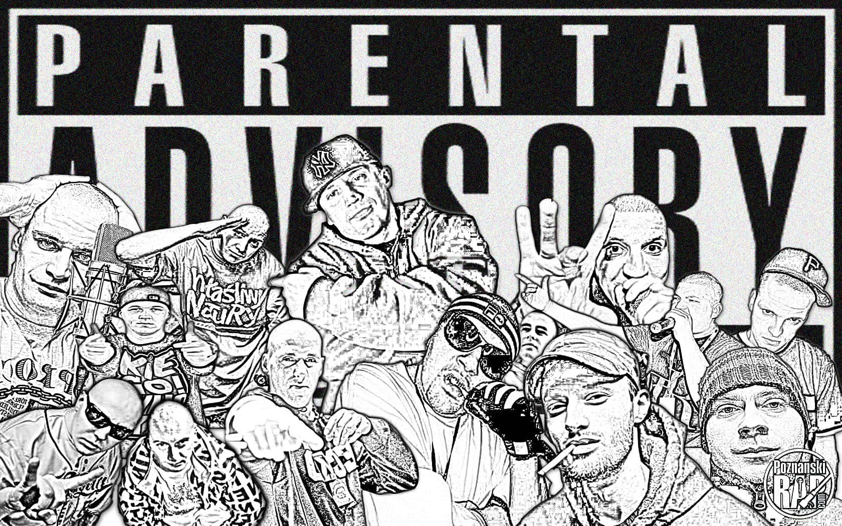 Forældreadvarsel Rap baggrund Digital Kunst