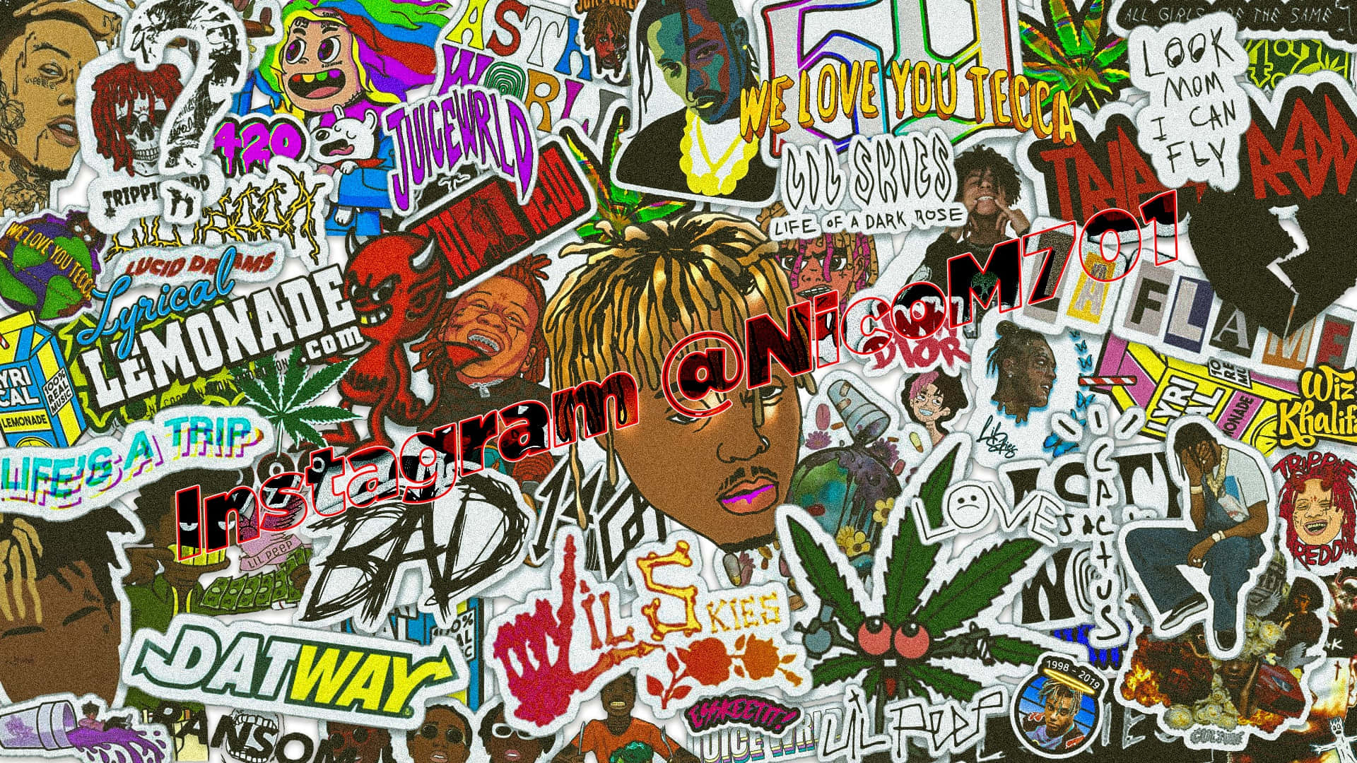 Sticker Collage With Artists Rap Background