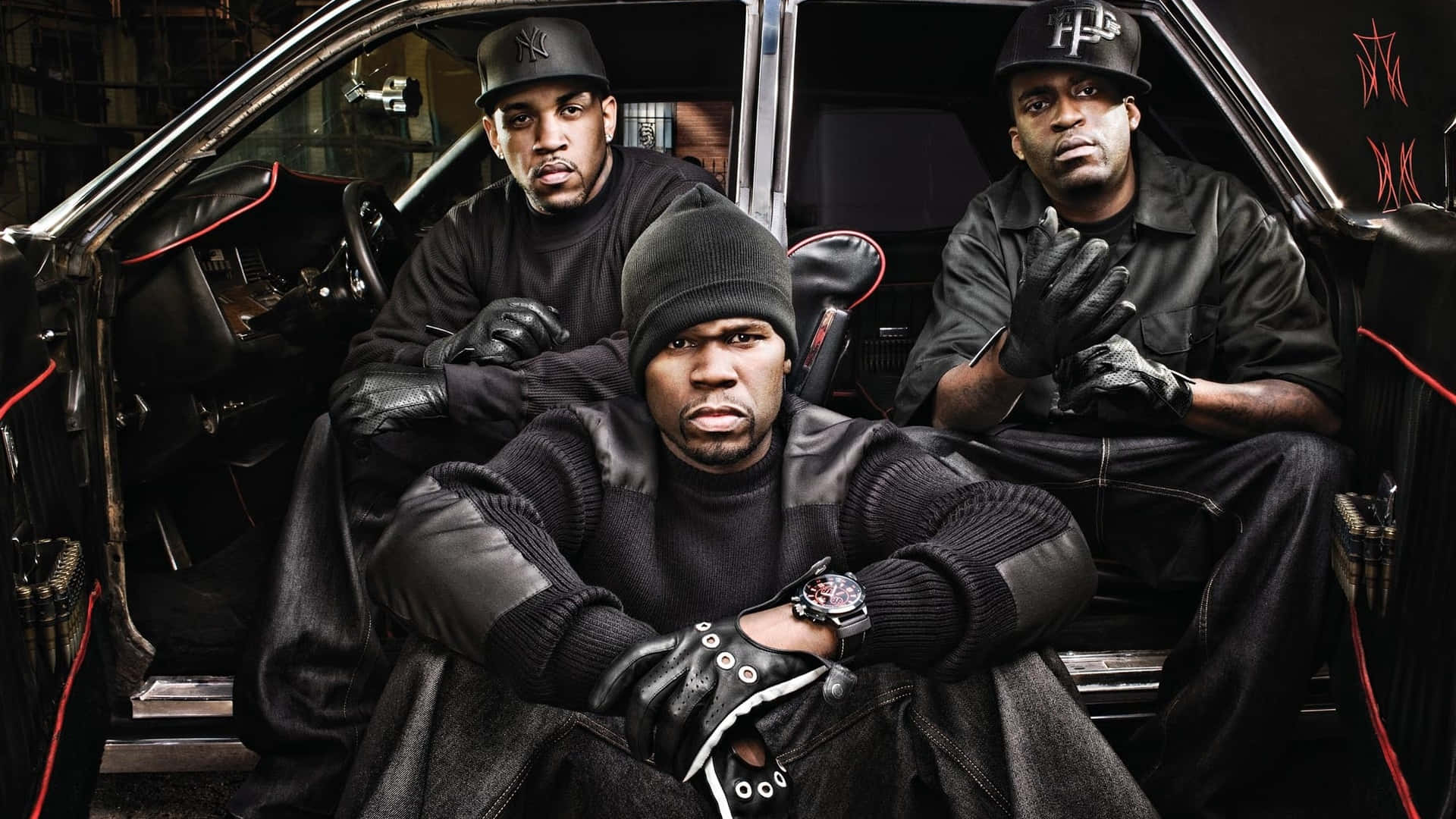 G Unit In Black Rap Background