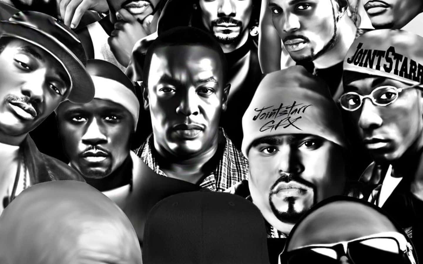 Rap Collage Dr Dre DMX: Let op, cool stil fra '90'erne. Wallpaper