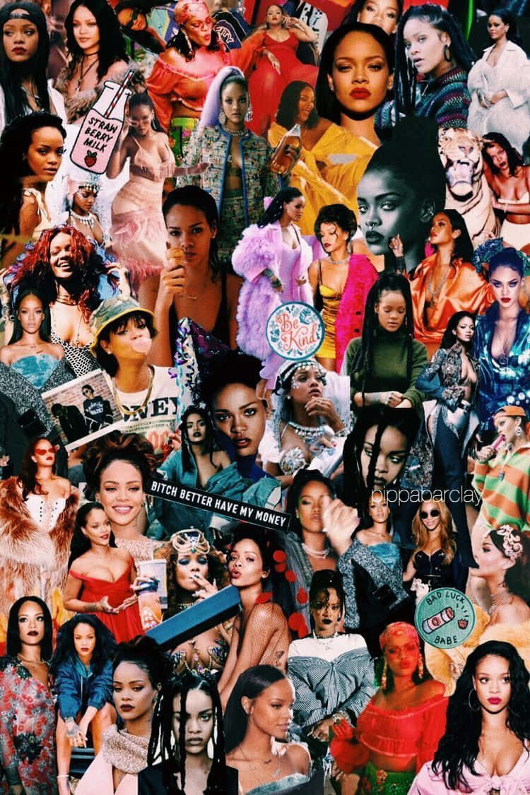 Rapcollage Rihanna: Rap Kollage Rihanna. Wallpaper