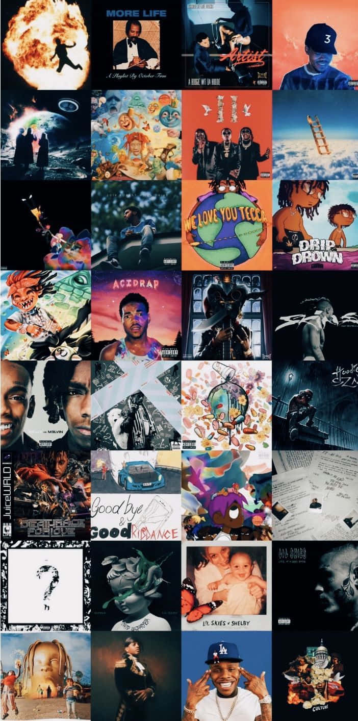 An exclusive Rap collage featuring some of the most prolific artists in the genre Wallpaper