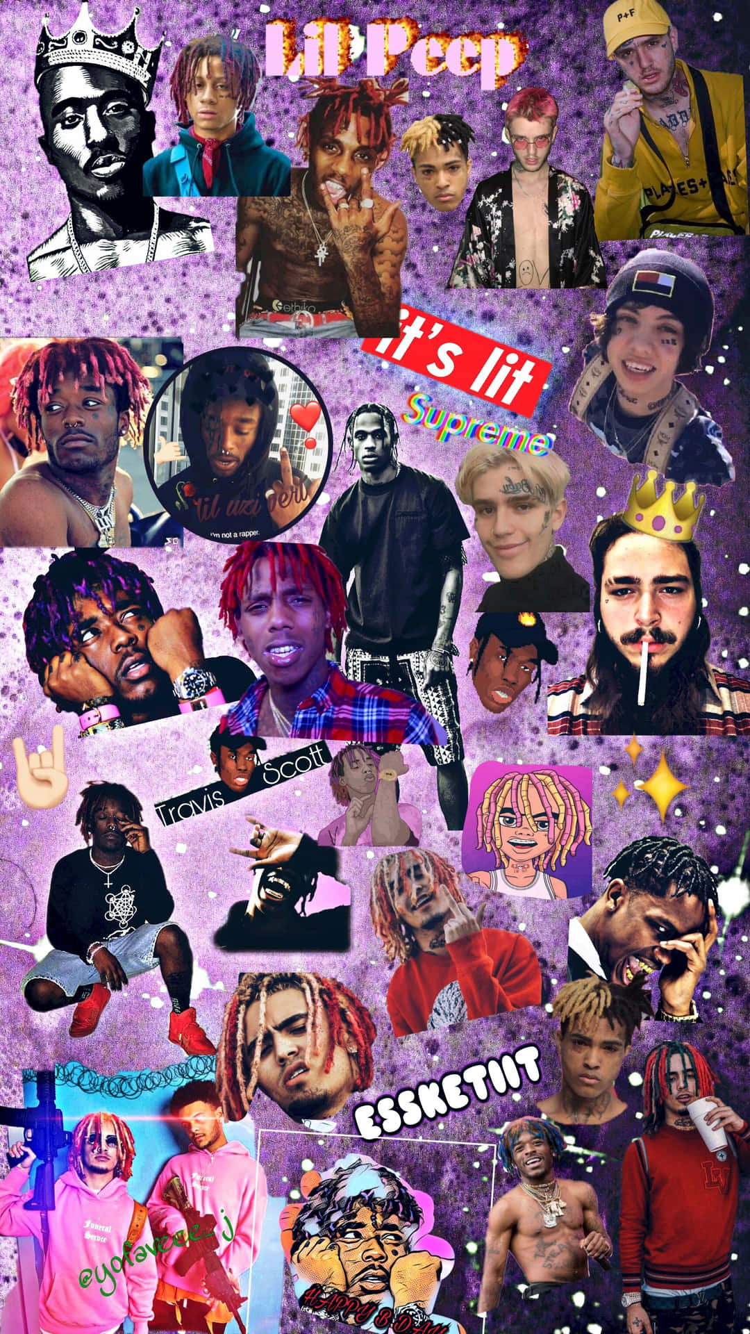 Rap Collage Lil Uzi Vert Post Malone Wallpaper