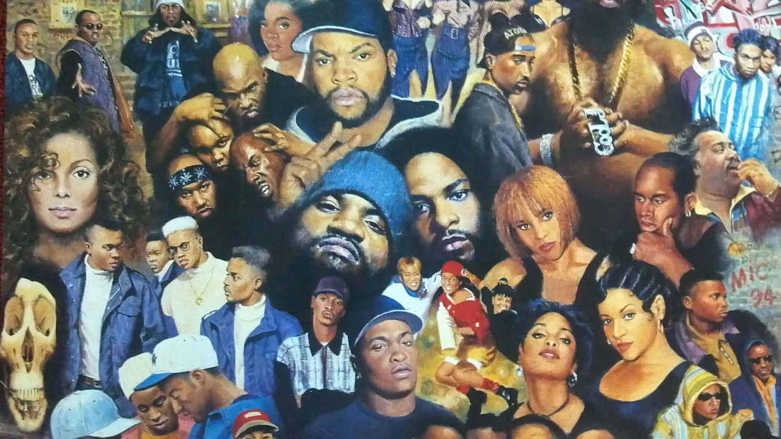 Rap Collage Old School Rappers Fanart Painting Wallpaper
