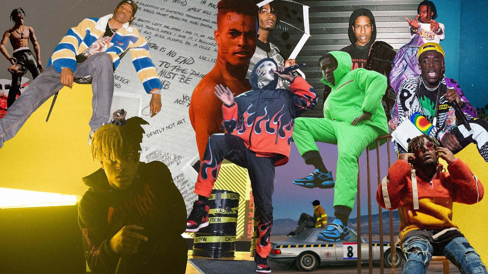 Rap Collage ASAP Rocky Travis Scott Wallpaper