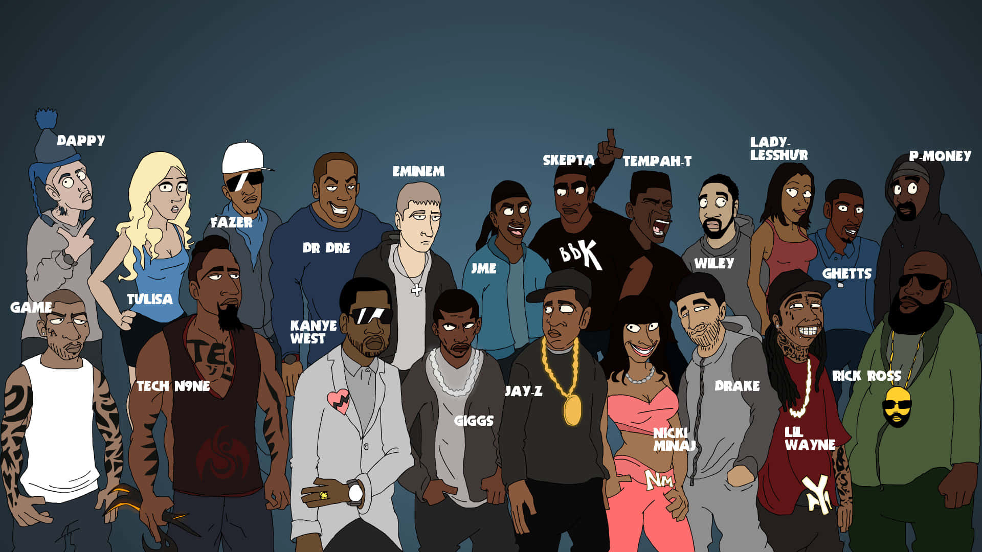 Download Rapper Cartoon Wallpaper 