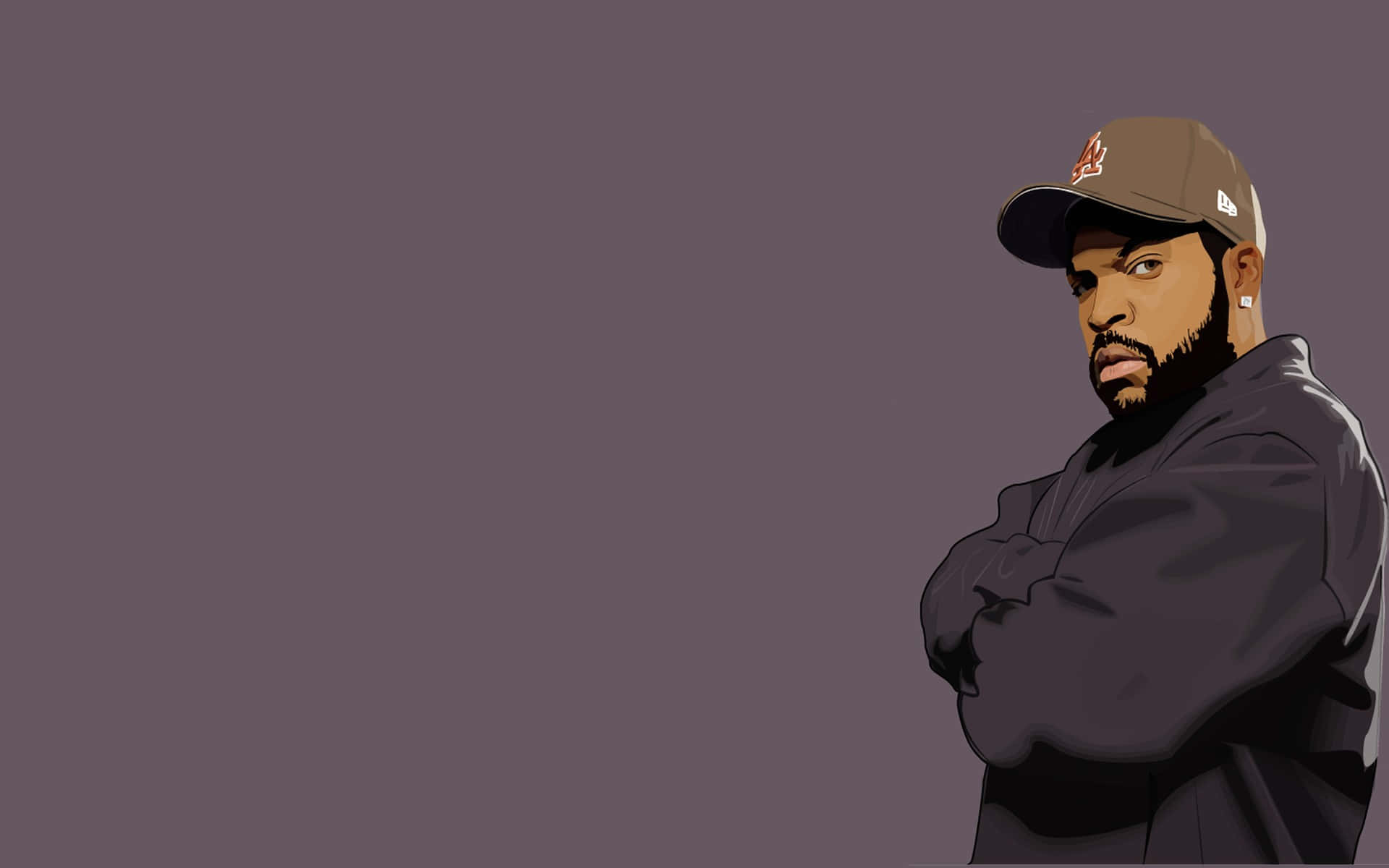 A rapper cartoon with a microphone in his hand Wallpaper