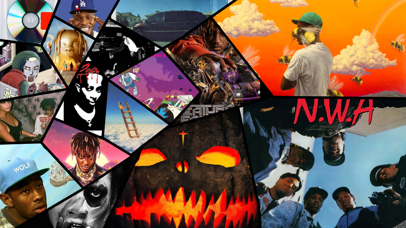 En Hip-Hop collage med nogle af de bedste rappere i musikken. Wallpaper
