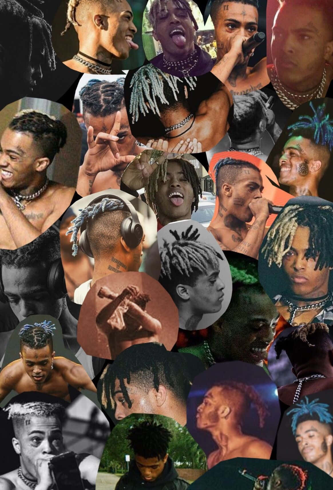 En Hip Hop Collage af nogle af de mest ikoniske rappere gennem tiden. Wallpaper