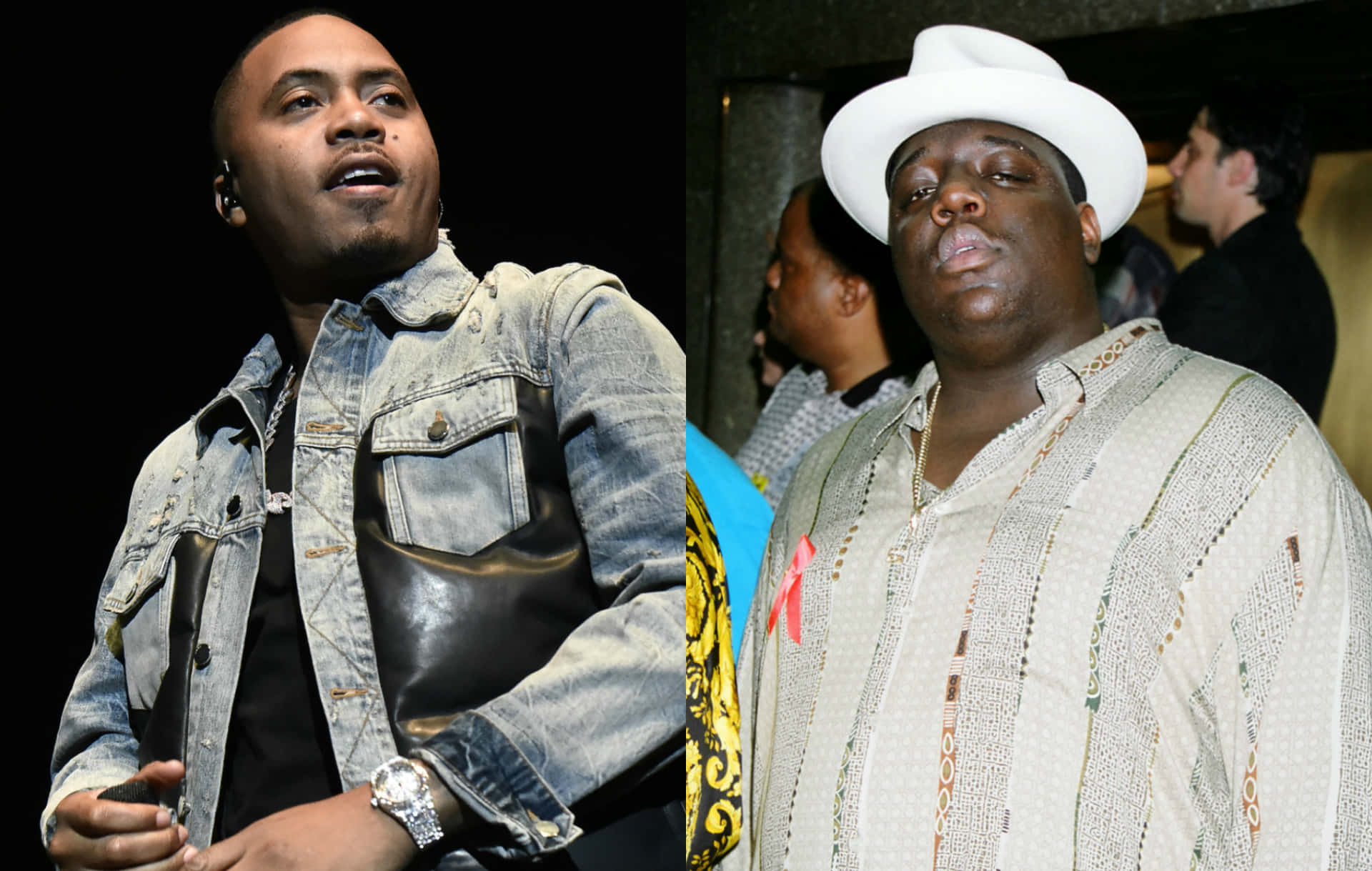 Rapper Nas And The Notorious Big Comaprison Wallpaper