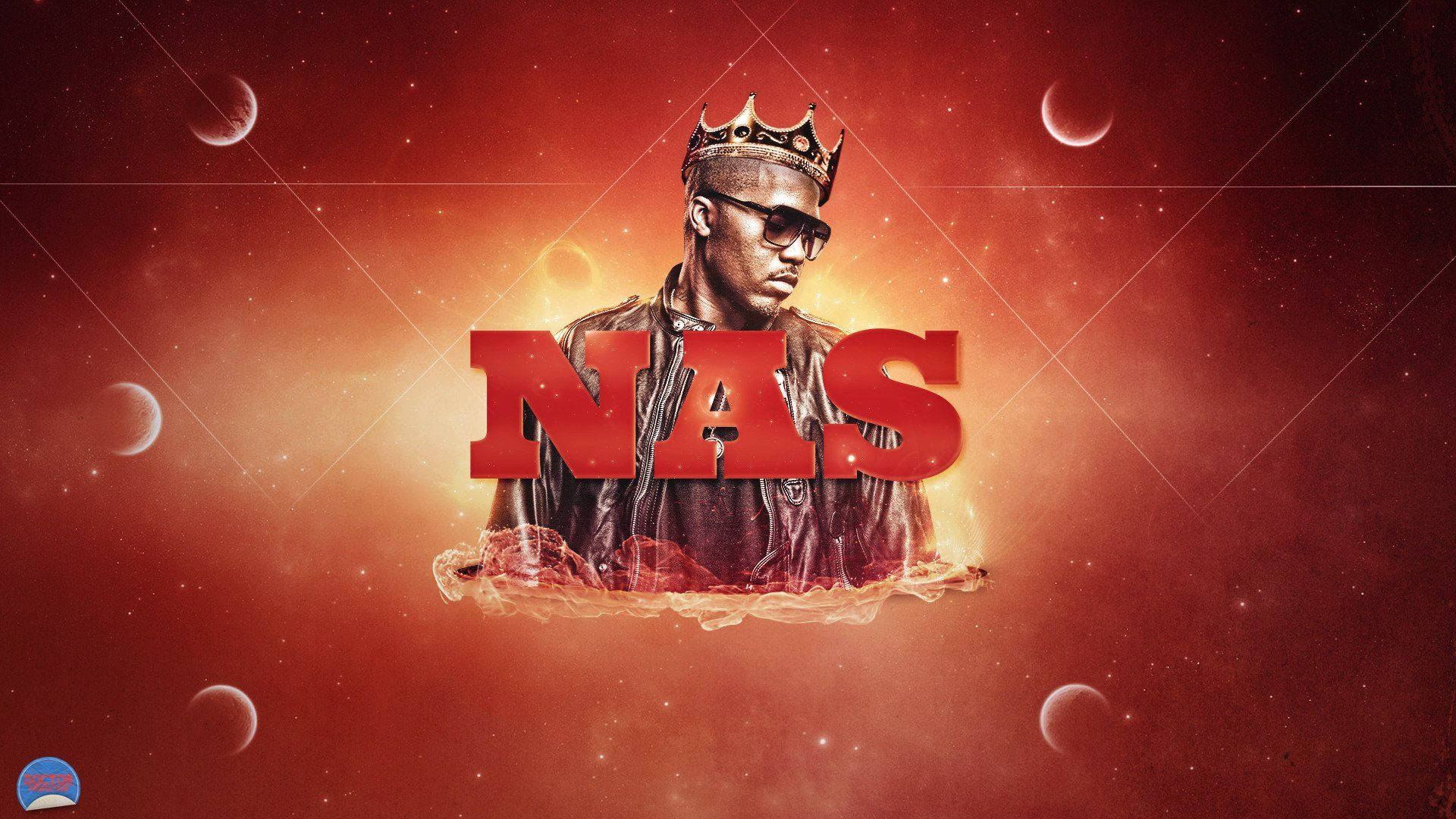 Hip Hop Royalty: Nas Donning a Crown Wallpaper