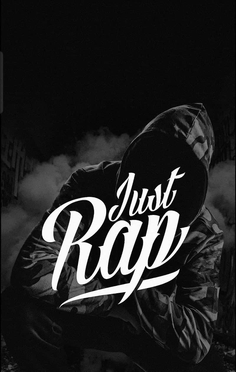 Bare rap - et sort og hvidt billede af en mand i en hættetrøje og solbriller rapper Wallpaper