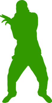 Rapper Silhouette Green PNG