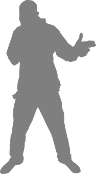 Rapper Silhouette Performing PNG