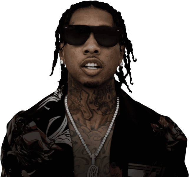 Rapper_with_ Sunglasses_and_ Tattoos PNG