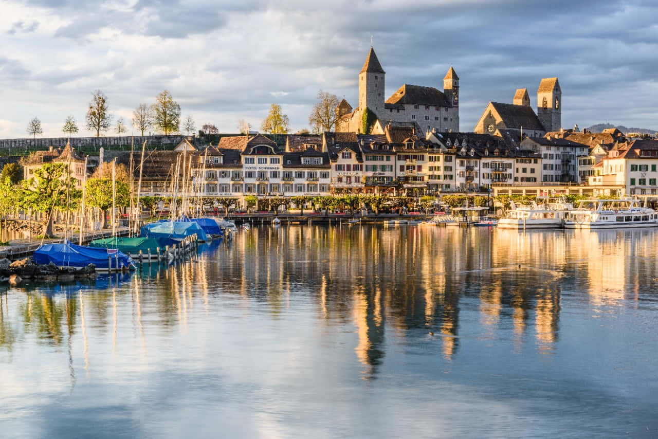 Rapperswil Castle Lake Zurich Switzerland Wallpaper