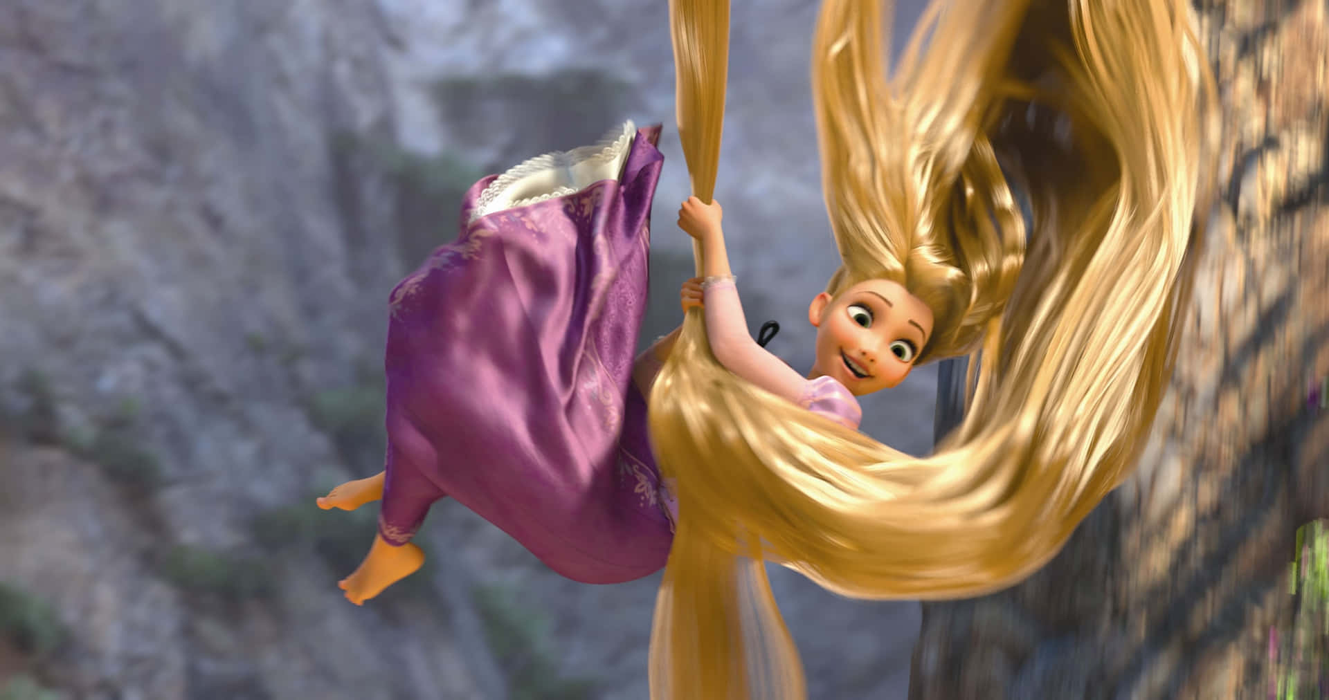 Enchanting Rapunzel standing gracefully in her tower